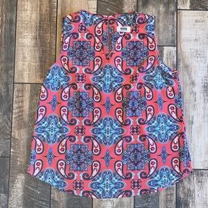 Verse Paisley Sleeveless Top - Pink and Blue